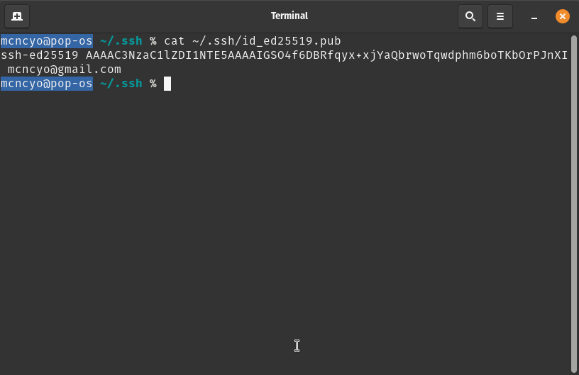 SSH Public Key in Terminal